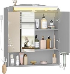 Comparativa de armarios de baño con luz LED e incandescente
