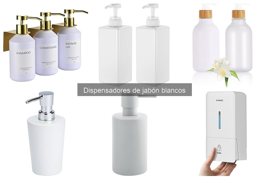 Accesorios útiles para dispensadores de jabón blancos