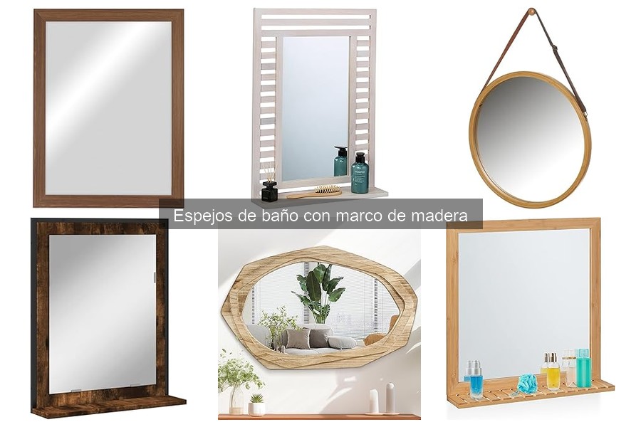 Alternativas a espejos de baño con marco de madera