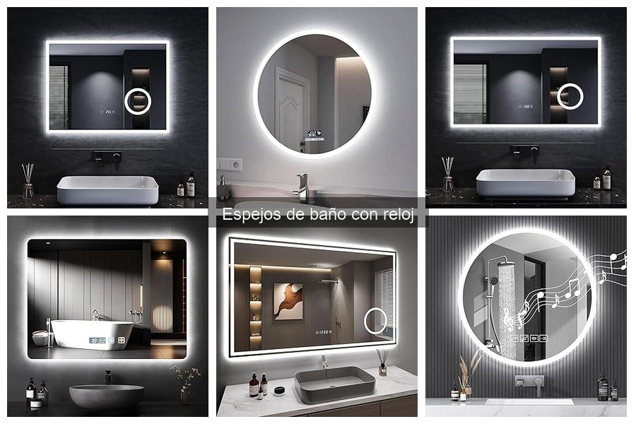 Alternativas a espejos de baño con reloj: opciones diferentes