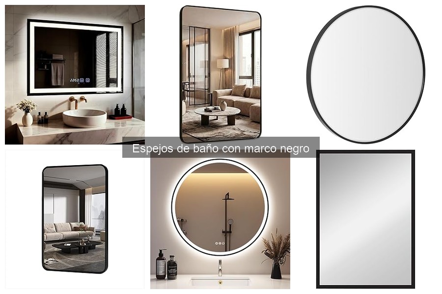 Alternativas a los espejos de baño con marco negro