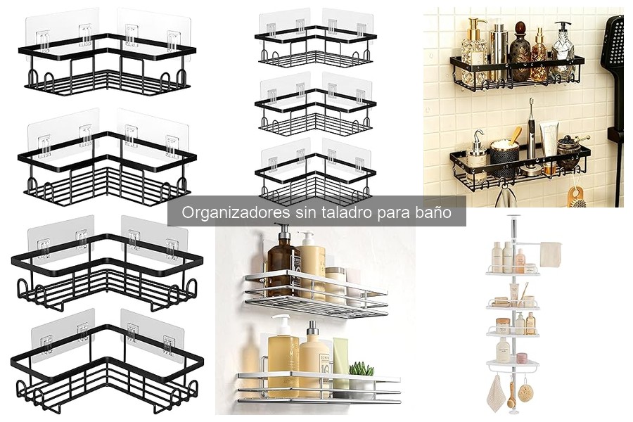 Alternativas a organizadores sin taladro para baño