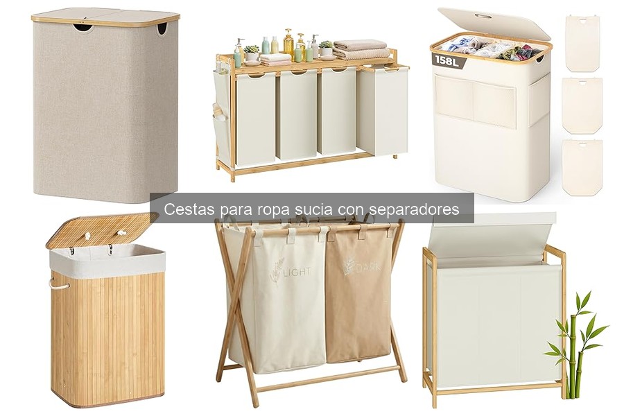 Cestas para ropa sucia con separadores al mejor precio