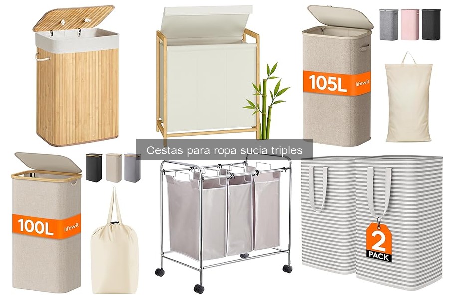 Cestas para ropa sucia triples: características y funciones