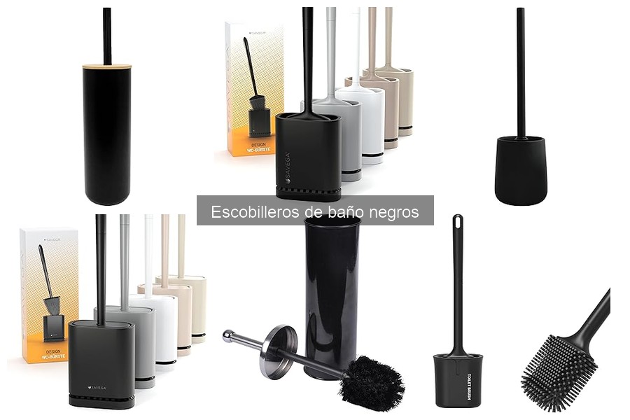 Comparativa de escobilleros de baño negros y otros colores