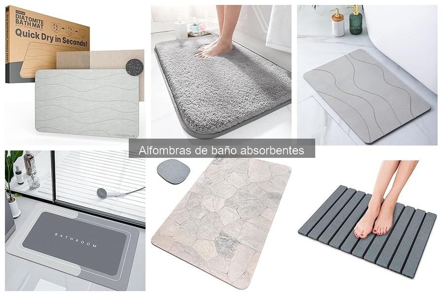 Comparativa de materiales en alfombras de baño absorbentes