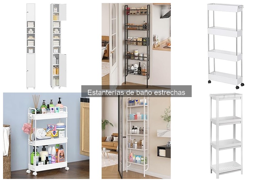 Comparativa de materiales en estanterías de baño estrechas