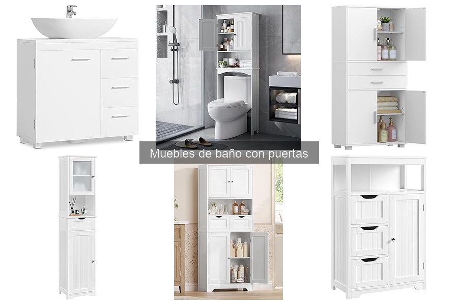 Comparativa de materiales en muebles de baño con puertas