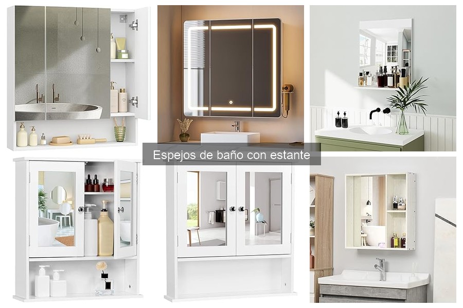 Conoce los espejos de baño con estante: características y tipos