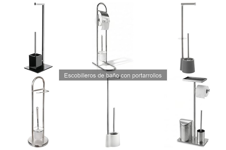 Escobilleros de baño con portarrollos ideales para espacios pequeños