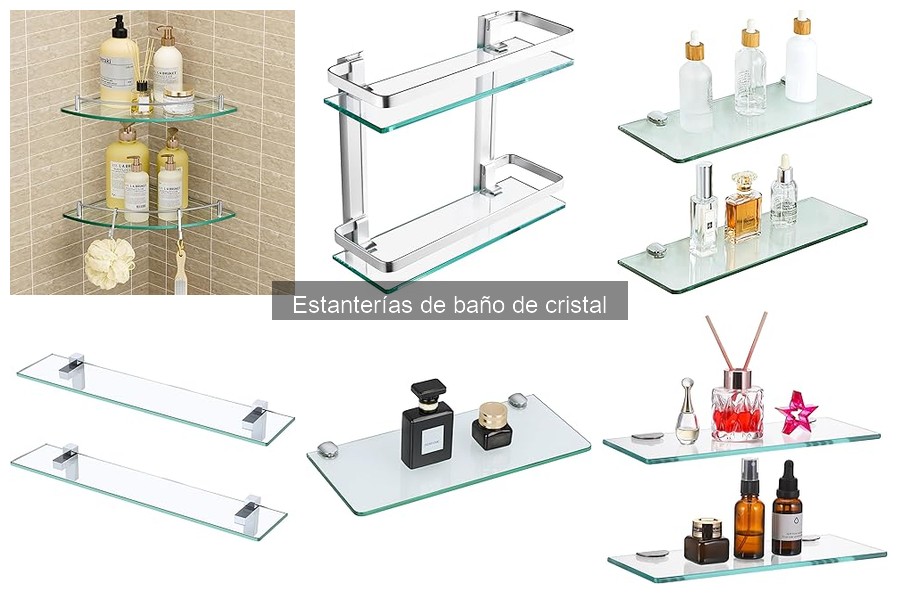 Estanterías de baño de cristal: características y estilos