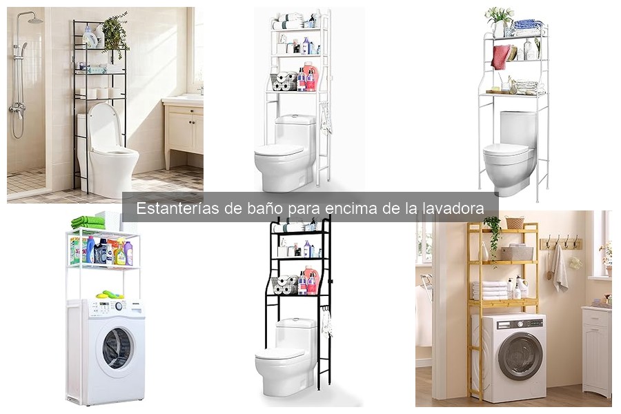 Estanterías de baño personalizadas: opciones para encima de la lavadora