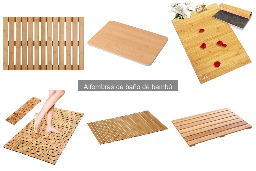 Estilos de alfombras de baño de bambú para tu decoración