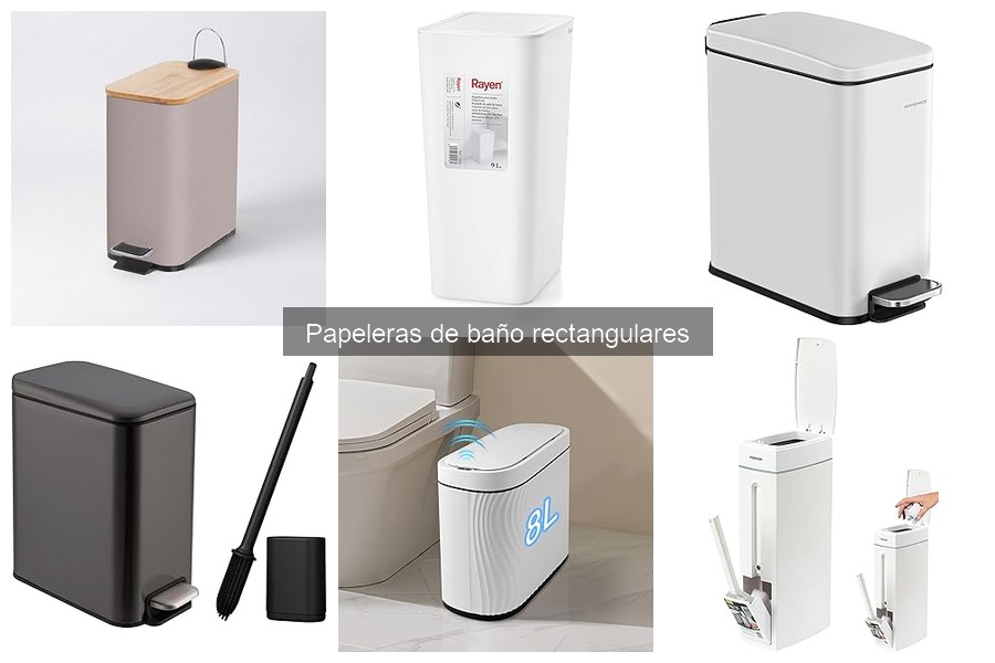 Estilos de decoración que combinan con papeleras de baño rectangulares