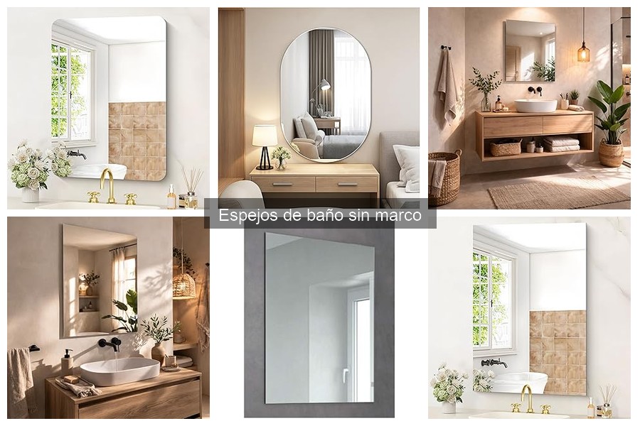Estilos de diseño para espejos de baño sin marco