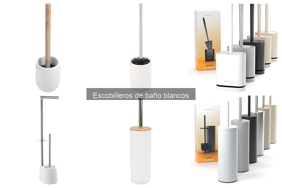 Estilos de escobilleros de baño blancos para cada decoración