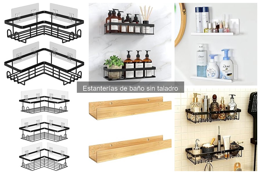 Estilos de estanterías de baño sin taladro para tu decoración