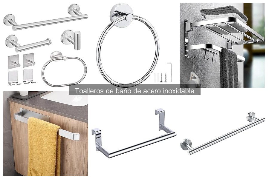 Estilos de toalleros de acero inoxidable para tu baño