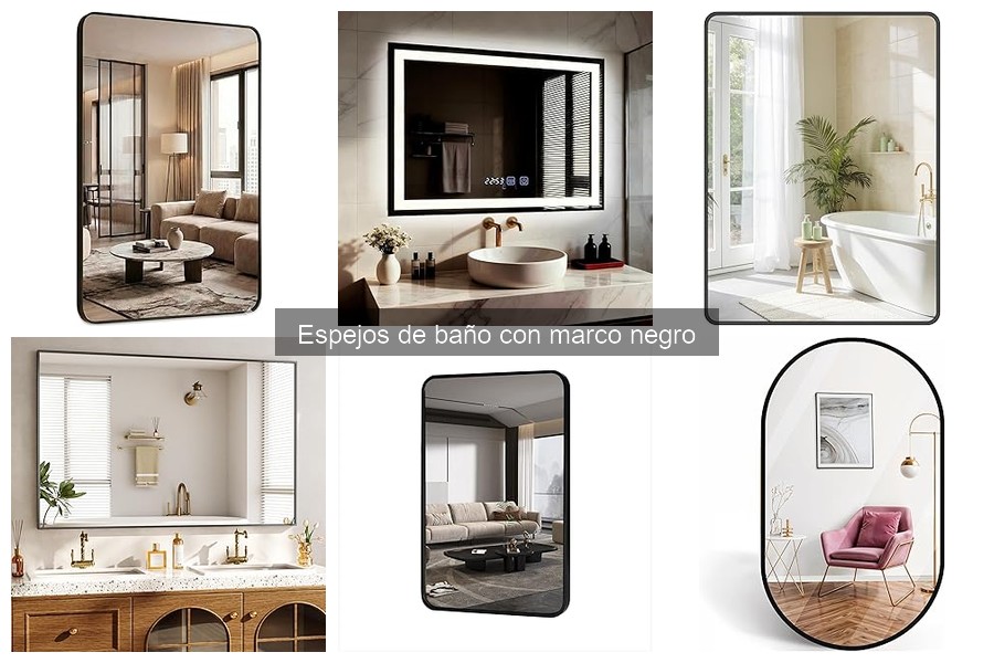 Ideas de decoración con espejos de baño de marco negro