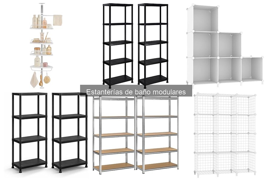 Ideas de decoración para baños con estanterías modulares