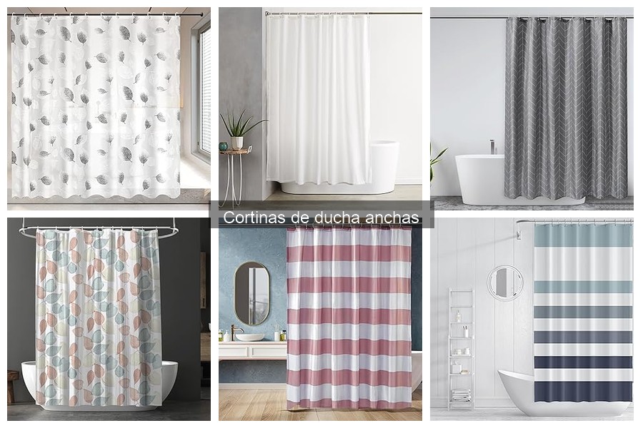 Ideas de diseño para baños con cortinas de ducha anchas