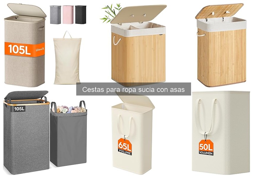 Mejores cestas para ropa sucia con asas en casas pequeñas