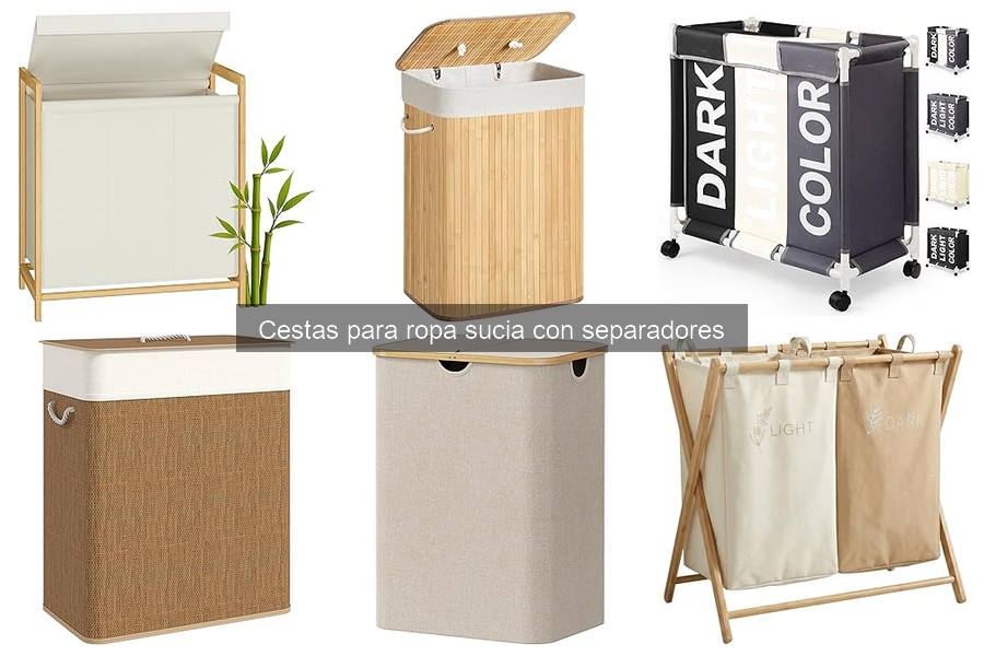 Mejores cestas para ropa sucia con separadores para familias grandes