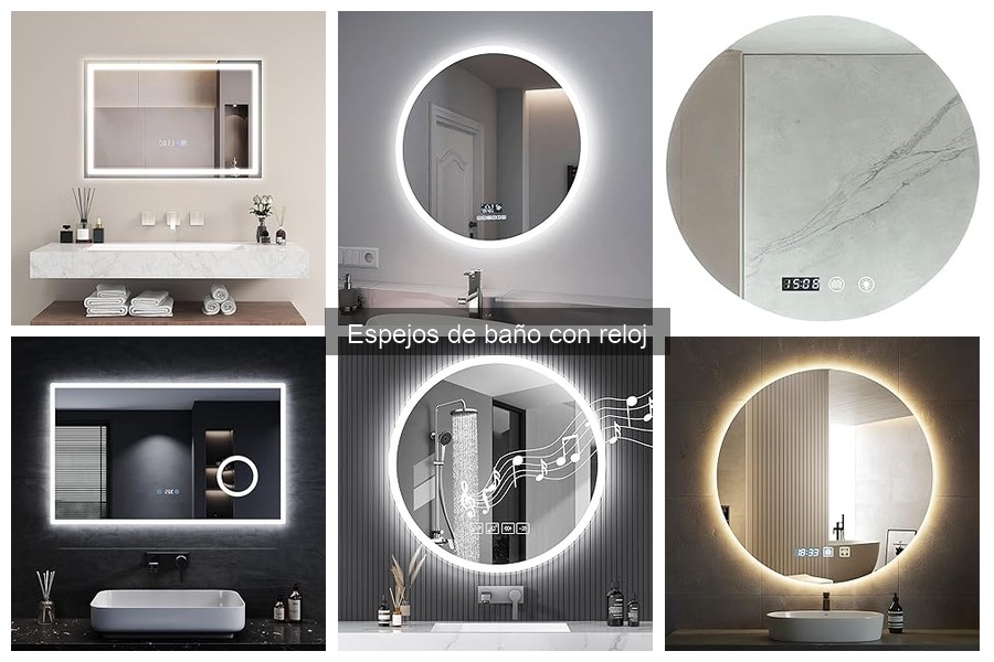 Mejores espejos de baño con reloj para espacios pequeños