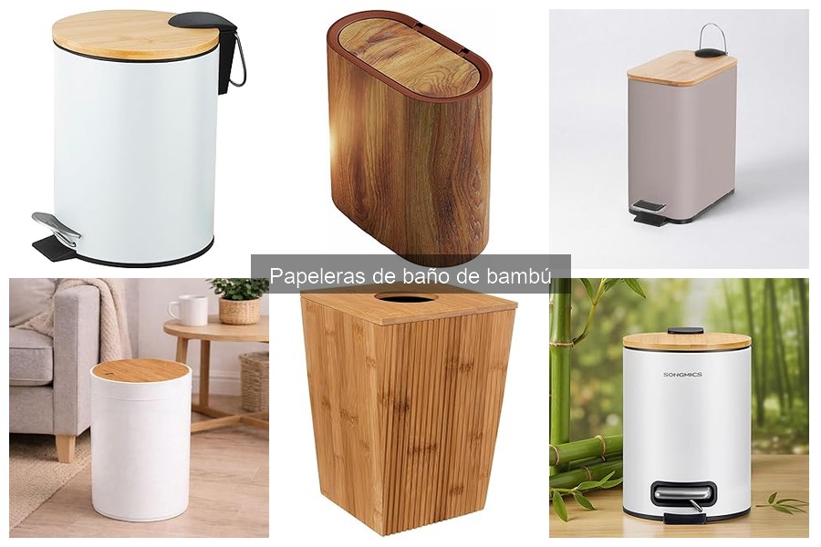 Mejores papeleras de baño de bambú para espacios pequeños