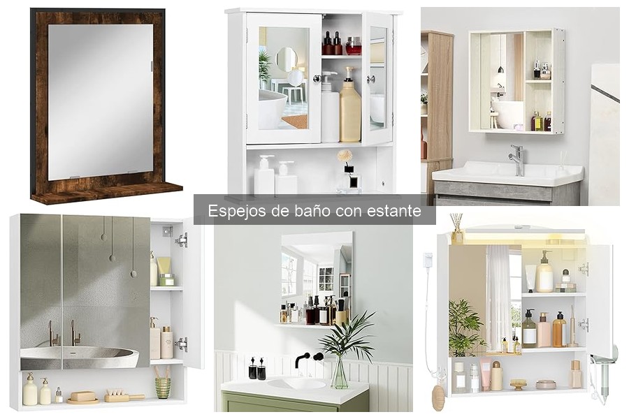 Mejores precios de espejos de baño con estante y dónde comprarlos