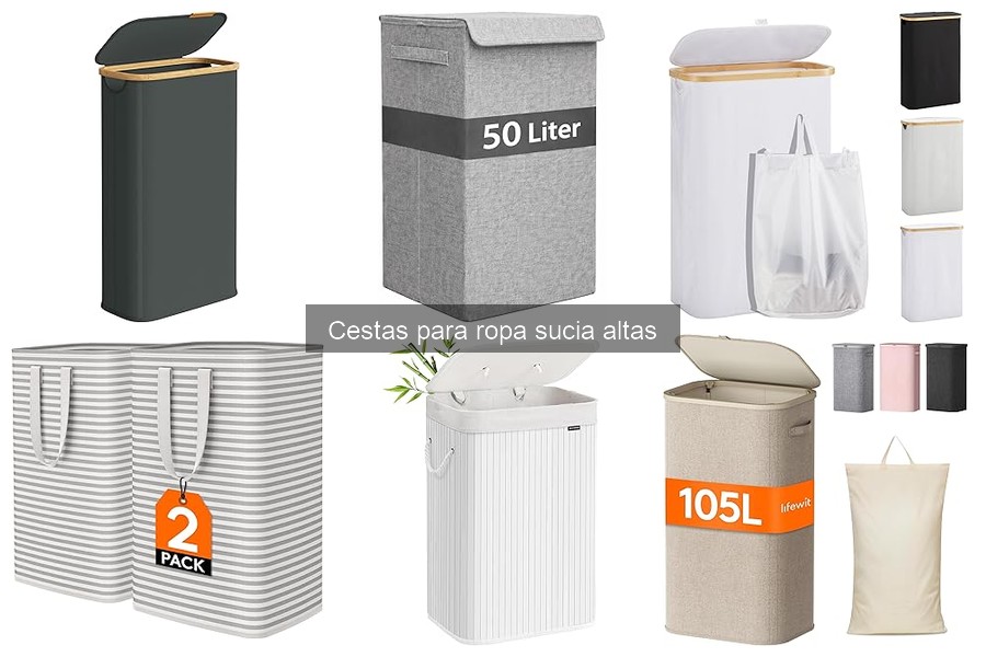 Tipos de cestas para ropa sucia altas: materiales y diseños