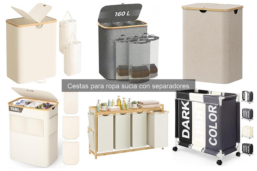 Tipos de cestas para ropa sucia con separadores: guía completa