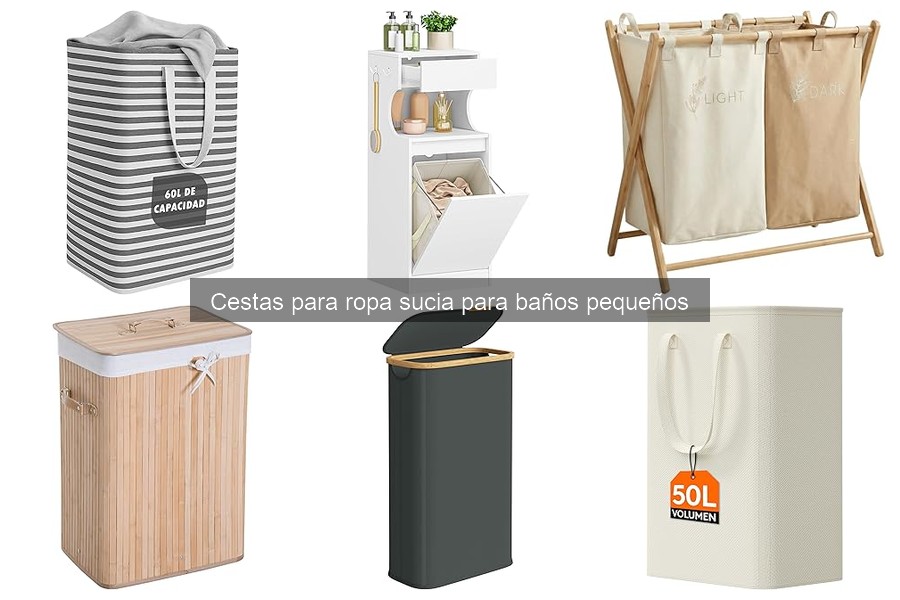 Tipos de cestas para ropa sucia en baños pequeños