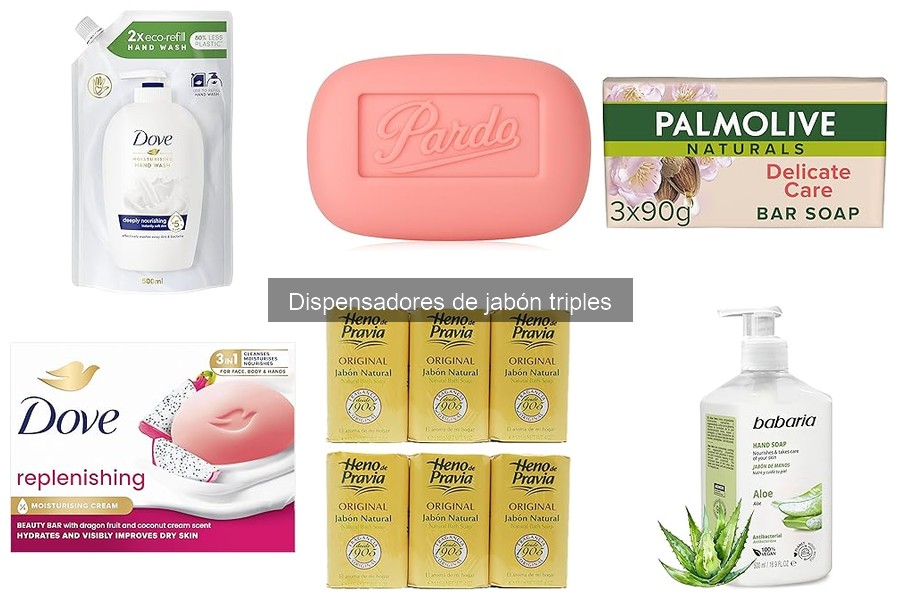 Tipos de dispensadores de jabón triples en el mercado