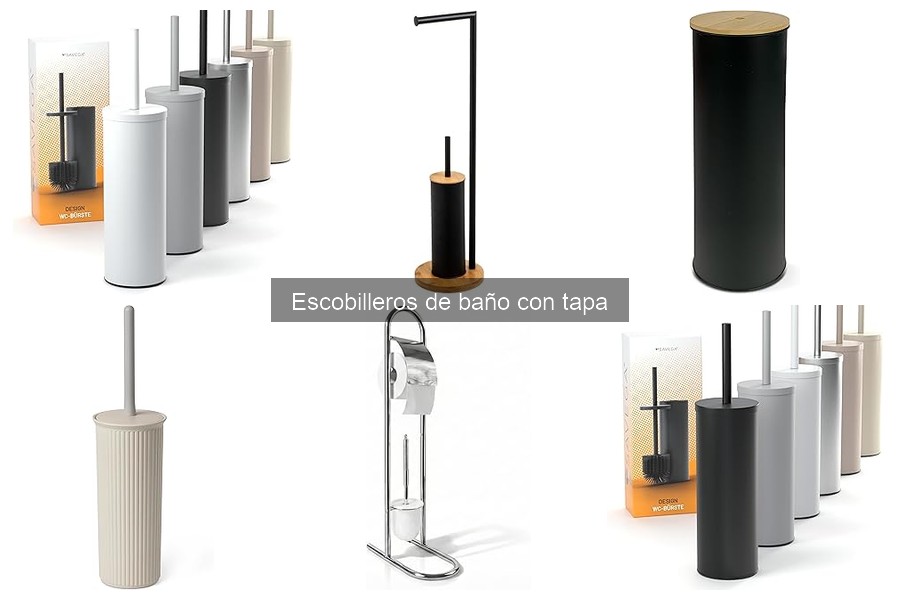 Tipos de escobilleros de baño con tapa para cada estilo