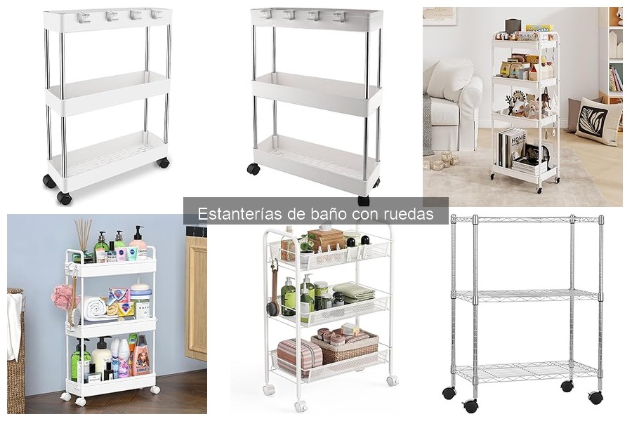Tipos de estanterías de baño con ruedas para tu hogar