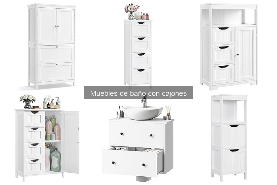 Tipos de muebles de baño con cajones: opciones y características