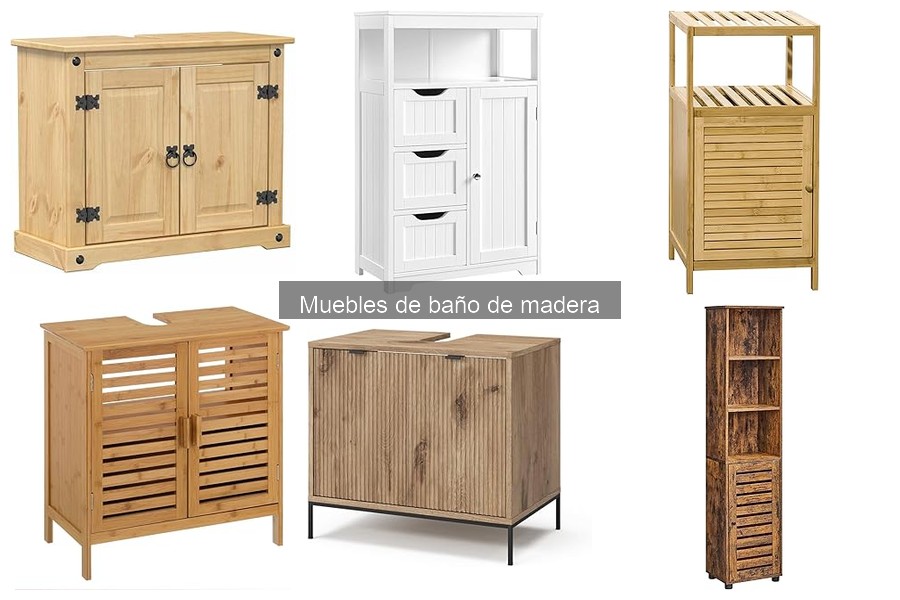 Tipos de muebles de baño de madera: estanterías y armarios