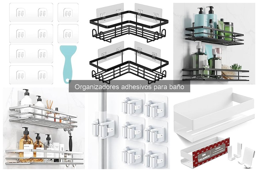 Tipos de organizadores adhesivos para baño: Guía completa