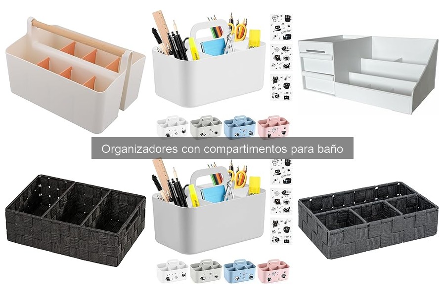 Tipos de organizadores con compartimentos para baño