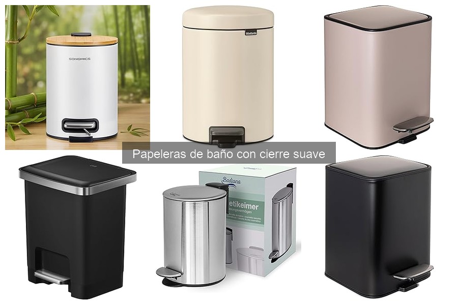 Tipos de papeleras de baño con cierre suave: Guía completa