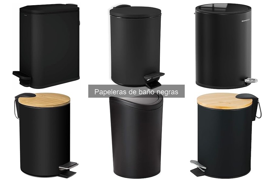 Tipos de papeleras de baño negras y sus usos específicos